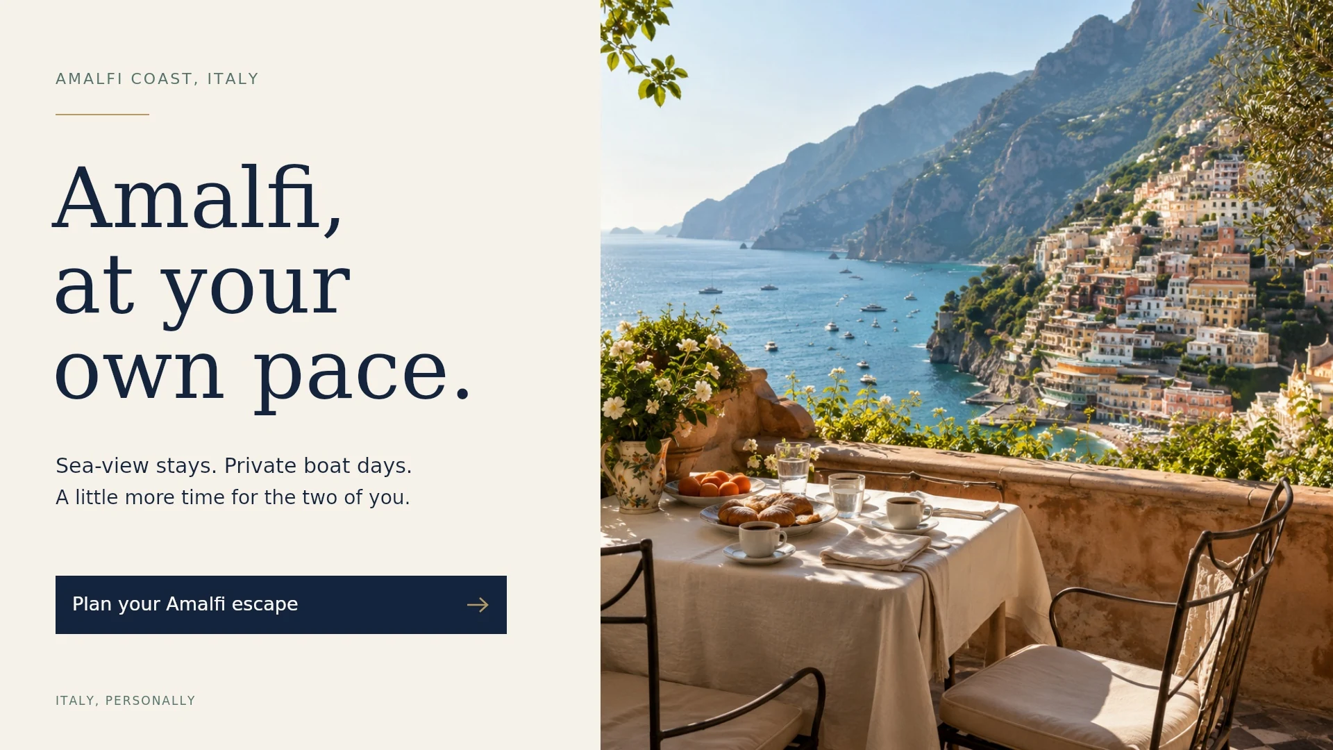 Amalfi destination campaign hero